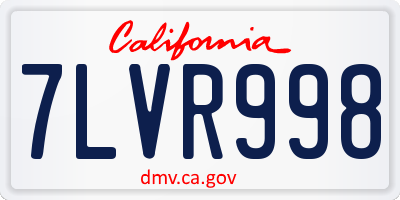 CA license plate 7LVR998