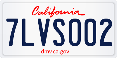 CA license plate 7LVS002