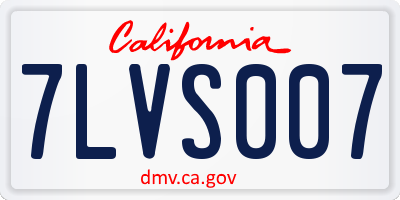 CA license plate 7LVS007