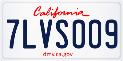 CA license plate 7LVS009