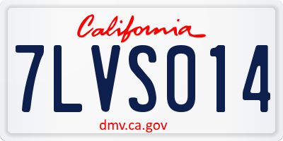 CA license plate 7LVS014