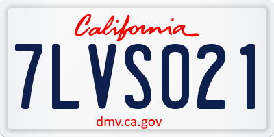 CA license plate 7LVS021
