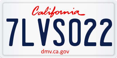 CA license plate 7LVS022