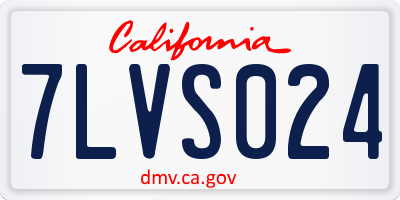CA license plate 7LVS024