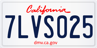 CA license plate 7LVS025