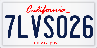 CA license plate 7LVS026