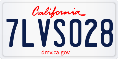 CA license plate 7LVS028