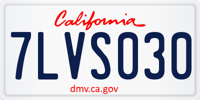 CA license plate 7LVS030