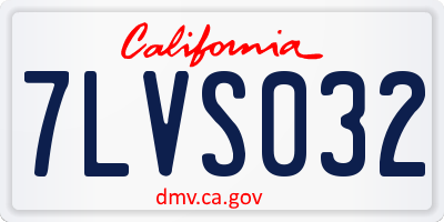 CA license plate 7LVS032