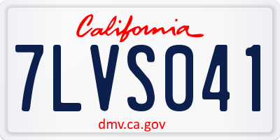 CA license plate 7LVS041