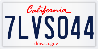 CA license plate 7LVS044