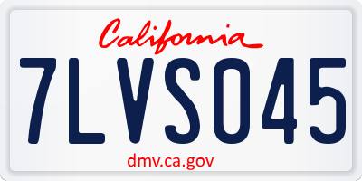 CA license plate 7LVS045
