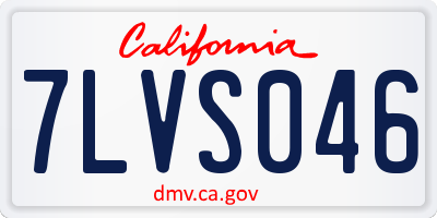 CA license plate 7LVS046