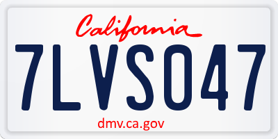 CA license plate 7LVS047