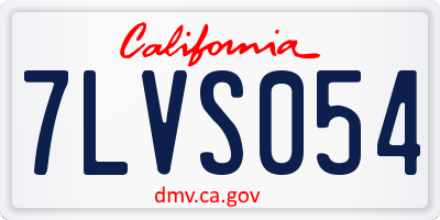 CA license plate 7LVS054