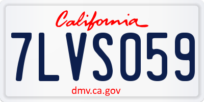 CA license plate 7LVS059