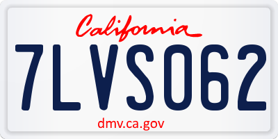 CA license plate 7LVS062