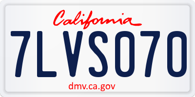 CA license plate 7LVS070