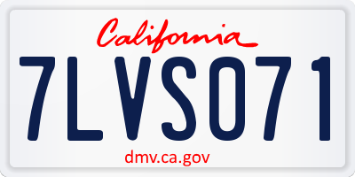 CA license plate 7LVS071