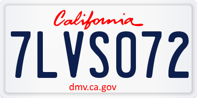 CA license plate 7LVS072