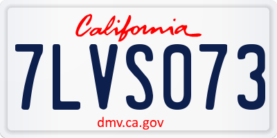 CA license plate 7LVS073