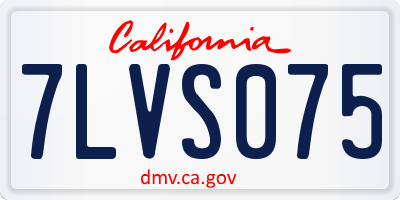 CA license plate 7LVS075
