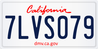 CA license plate 7LVS079