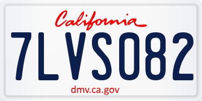 CA license plate 7LVS082