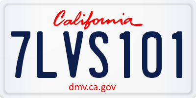 CA license plate 7LVS101