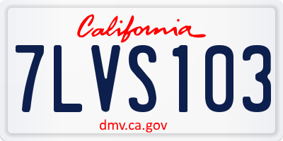 CA license plate 7LVS103
