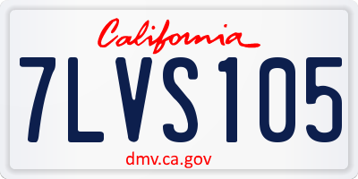 CA license plate 7LVS105