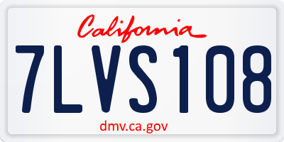 CA license plate 7LVS108