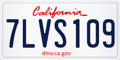 CA license plate 7LVS109