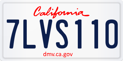 CA license plate 7LVS110
