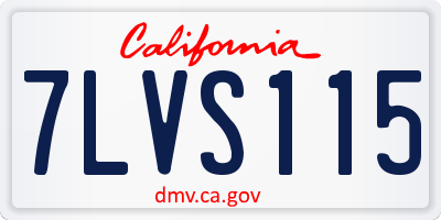 CA license plate 7LVS115