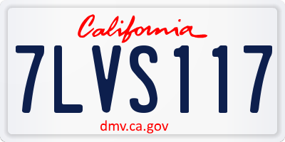 CA license plate 7LVS117