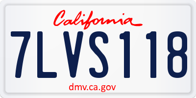CA license plate 7LVS118