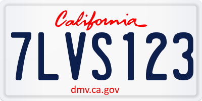 CA license plate 7LVS123