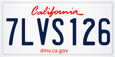 CA license plate 7LVS126