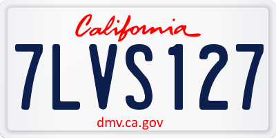 CA license plate 7LVS127