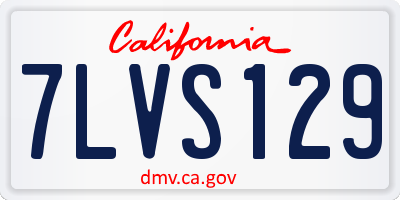 CA license plate 7LVS129