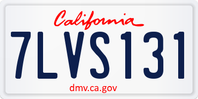 CA license plate 7LVS131