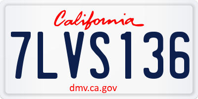 CA license plate 7LVS136