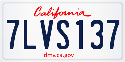 CA license plate 7LVS137