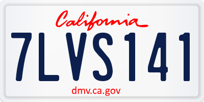 CA license plate 7LVS141