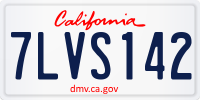 CA license plate 7LVS142
