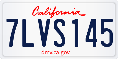 CA license plate 7LVS145