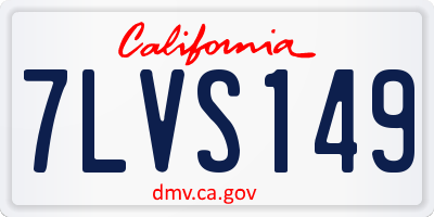 CA license plate 7LVS149