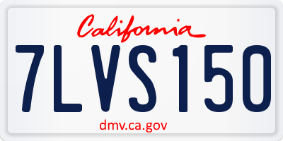 CA license plate 7LVS150