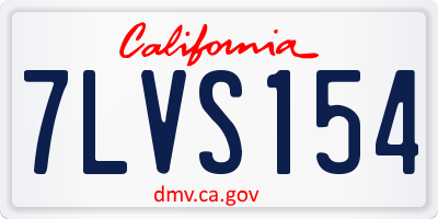 CA license plate 7LVS154